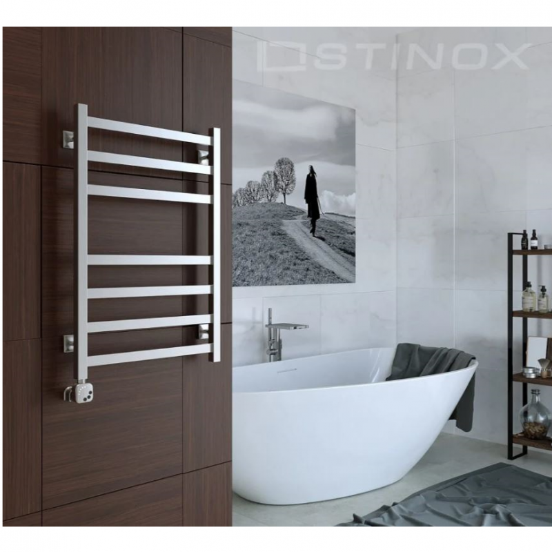 Полотенцесушитель электрический PRESTIGE 500x800 в цвете нержавеющая сталь