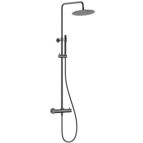 Душевая стойка AQUAme Siena 2 режима, термостат, графит