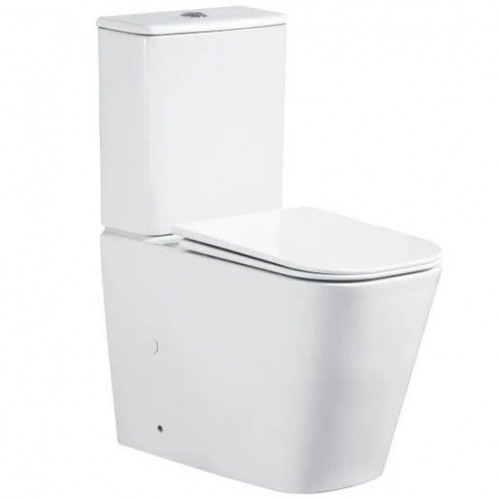 Унитаз напольный MANLIO Tornado CeruttiSPA безободковый с крышкой duroplast, soft-close, белый