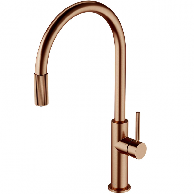 Смеситель для кухни Omnires SWITCH с подключением для фильтра брашированная медь
