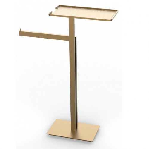 Стойка напольная Boheme  с полкой и полотенцедержателем, золото брашированное