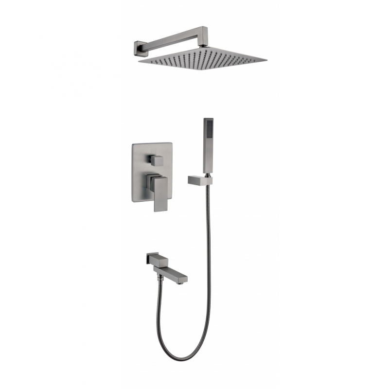 Душевая система скрытого монтажа с изливом Grocenberg  Графит