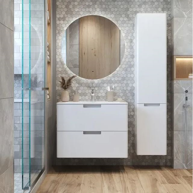 Зеркало BRIZ Прато 80 с подсветкой холодный свет и подогревом / 240