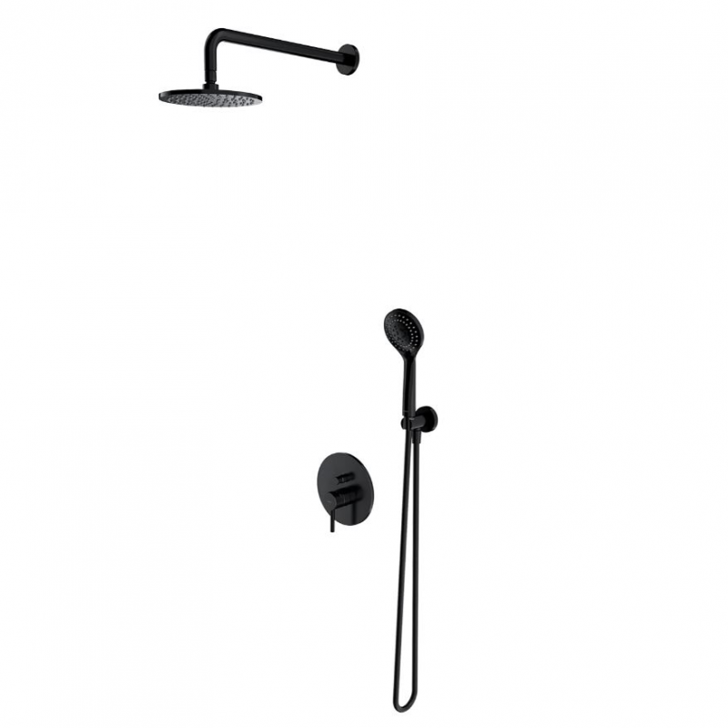 Душевая система скрытого монтажа Omnires Y в черном цвете