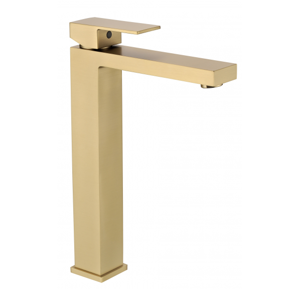 Смеситель для раковины Высокий Grocenberg  Матовое золото