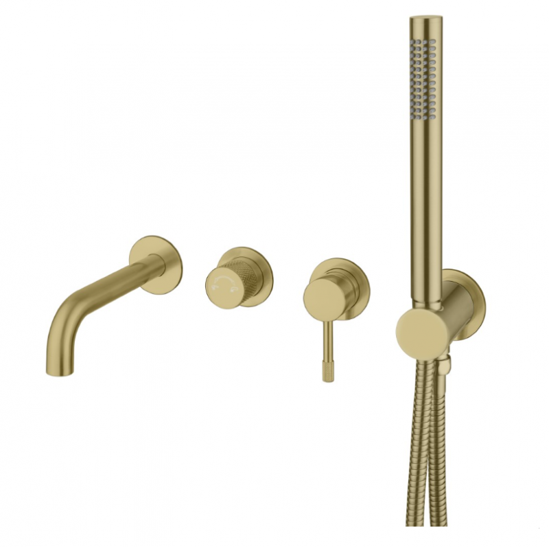 Душевая система скрытого монтажа Bohema UNO с отражателями брашированное золото