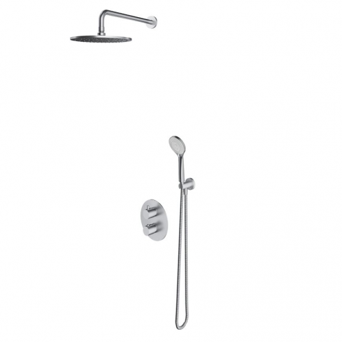 Душевая система скрытого монтажа с термостатом OMNIRES Y  нержавеющая сталь