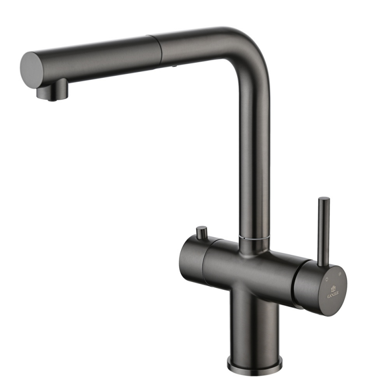 Смеситель для кухонной мойки Ganzer под фильтр графит