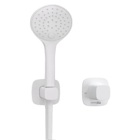 Комплект смеситель и ручная лейка Wasser Kraft белый цвет