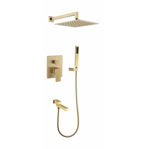 Душевая система скрытого монтажа Grocenberg, брашированное золото