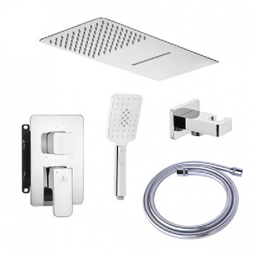 Душевая система скрытого монтажа Deante Azalia с 2-функц. верхним душем, (в компл.2 рычага), хром