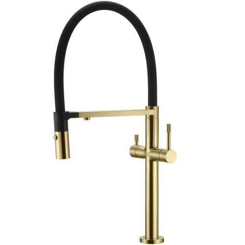 Смеситель для кухни Boheme Uno Matt GOLD с подключением для фильтра матовое золото