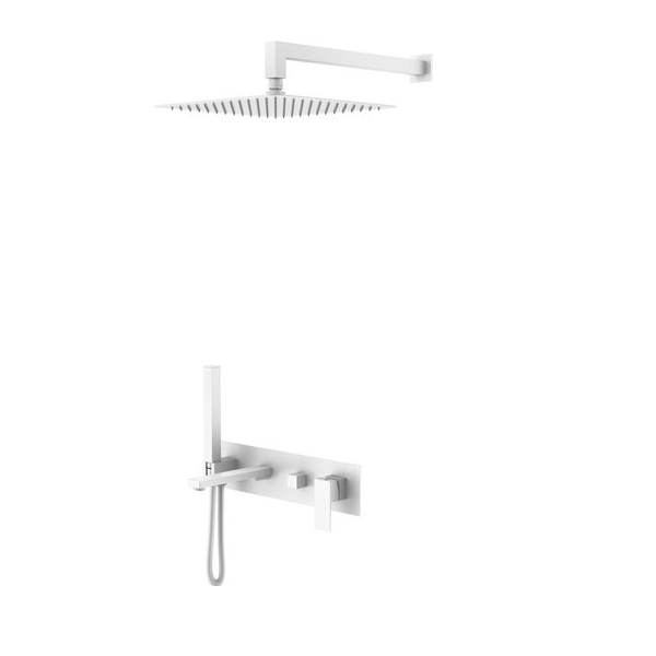 Душевая система скрытого монтажа Boheme Qubic Matt White  матовый белый