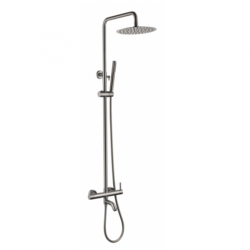 Душевая система Grocenberg  с поворотным изливом нержавеющая сталь