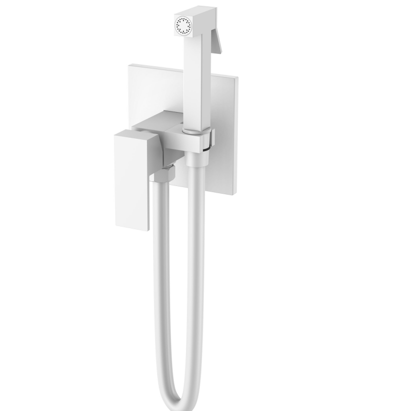 Смеситель для биде Boheme Qubic белый матовый