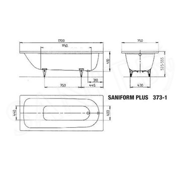 Стальная ванна Kaldewei Saniform Plus Easy-clean, с ножками