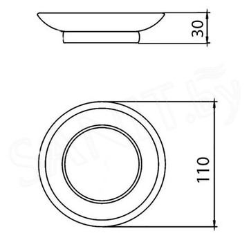  Мыльница Boheme Uno Black, черная матовая 