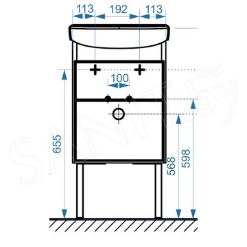 Тумба с умывальником Белюкс Клермонт Н 60-02, белый глянец