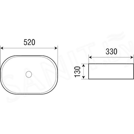 Раковина накладная WeltWasser 52x33
