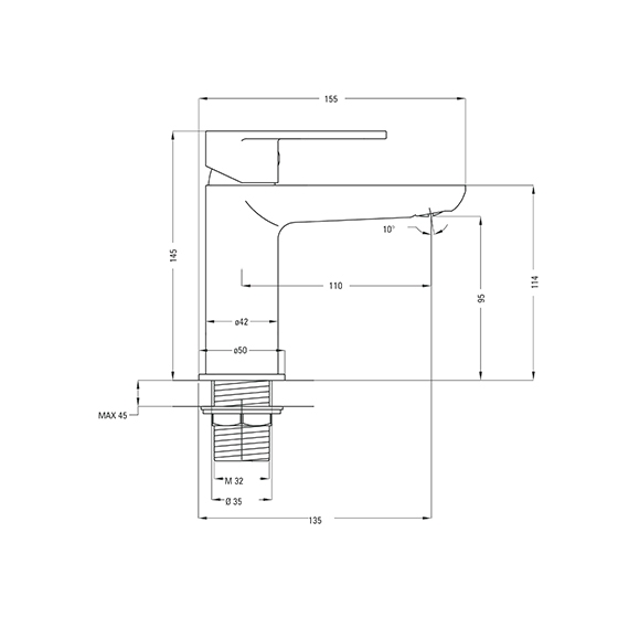 Смеситель для умывальника Deante Alpinia, хром