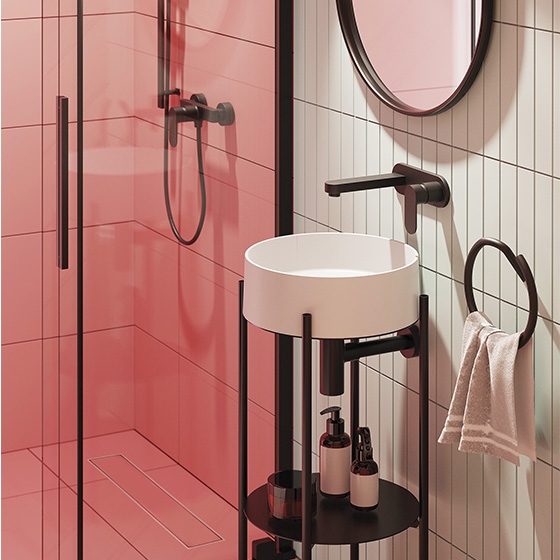 Deante Alpinia Nero Смеситель для раковины скрытого монтажа, черный