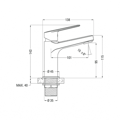 Смеситель для раковины Deante Jasmin, хром