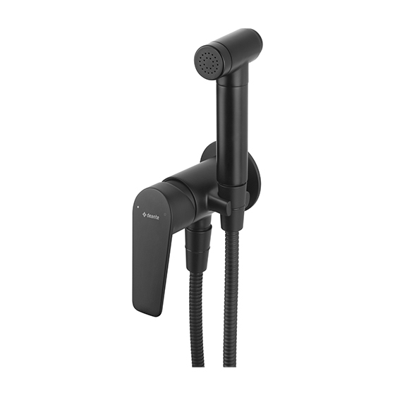 Deante Jasmin Nero Смеситель скрытого монтажа с гигиеническим душем, чёрный