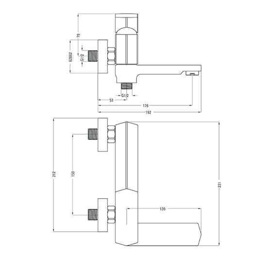 Смеситель для ванны Deante Maruna, хром