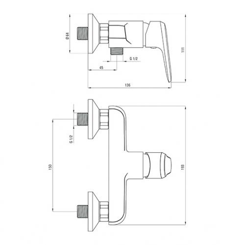 Смеситель для душа Deante Avis, хром