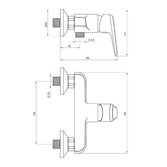 Смеситель для душа Deante Avis, хром