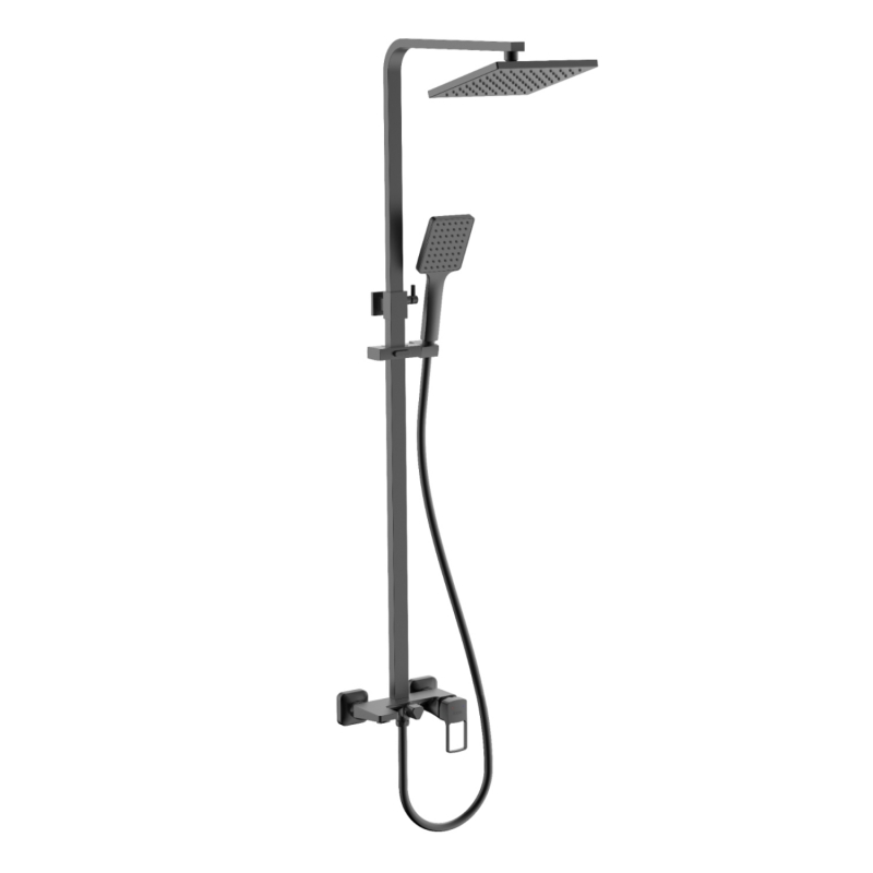 Смеситель с верхним душем, черный, Bild, IDDIS