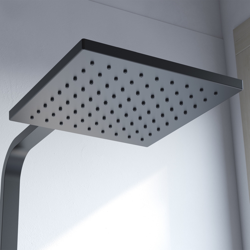 Смеситель с верхним душем, черный, Bild, IDDIS