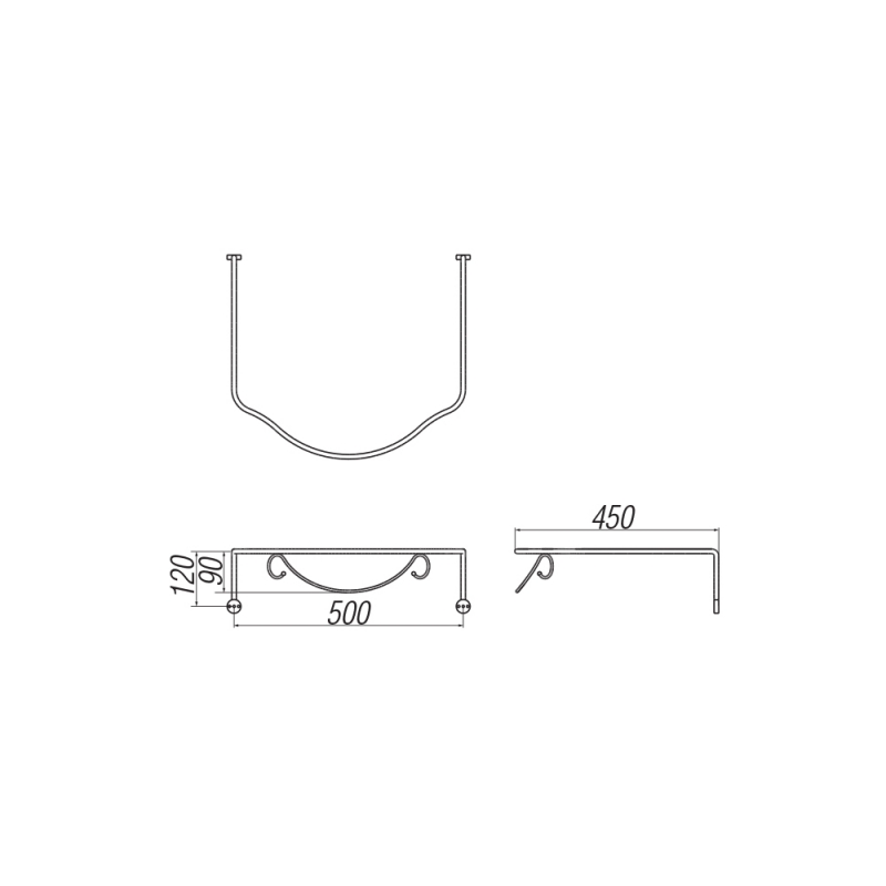 Migliore Консоль Bella подвесная с раковиной L55 см