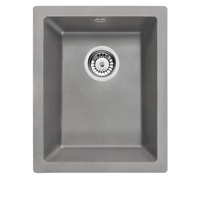 DEANTE CORDA серый металик - мойка 1 чаша, 380*460*180 мм + сифон