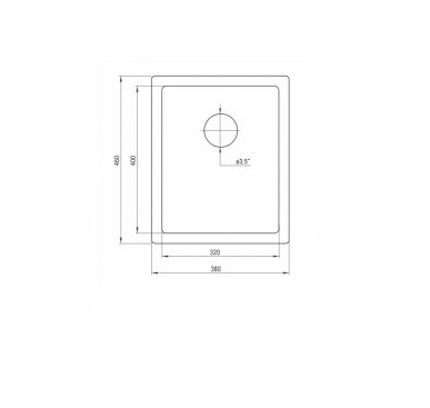 DEANTE CORDA серый металик - мойка 1 чаша, 380*460*180 мм + сифон