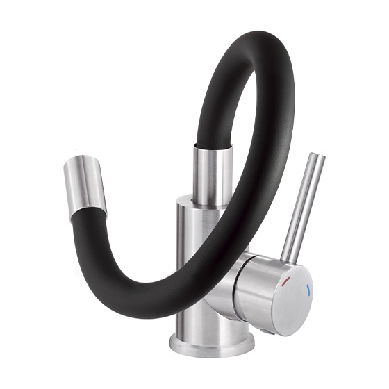 Neo Luno Смеситель для мойки с гибким изливом, черный-хром