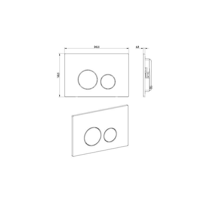 Кнопка для инсталляции Boheme, нерж.сталь ультраплоская Gun Metall