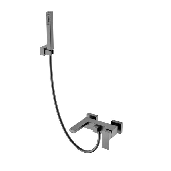 Смеситель для ванны Boheme Qubic Gun Metal, оружейная сталь