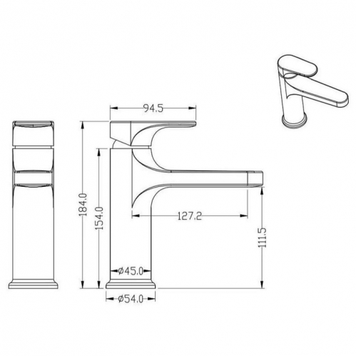 Смеситель для раковины Boheme Spectre  брашированное золото
