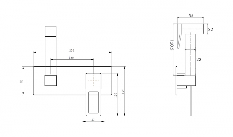 Гигиенический душ Boheme Q со смесителем, белый/хром