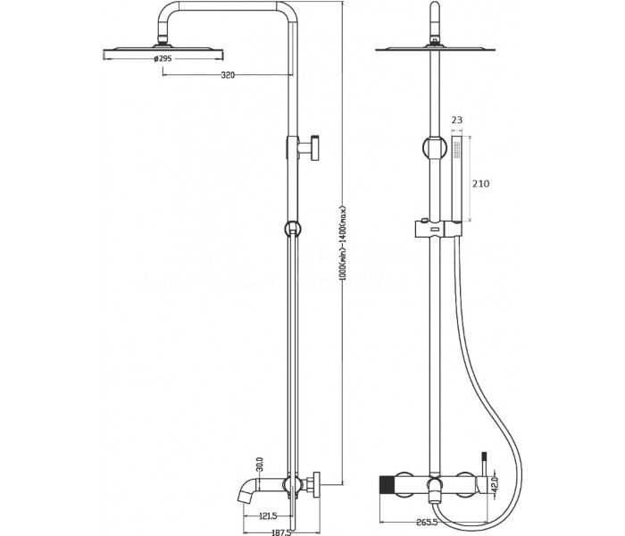Душевая стойка Boheme Uno золото