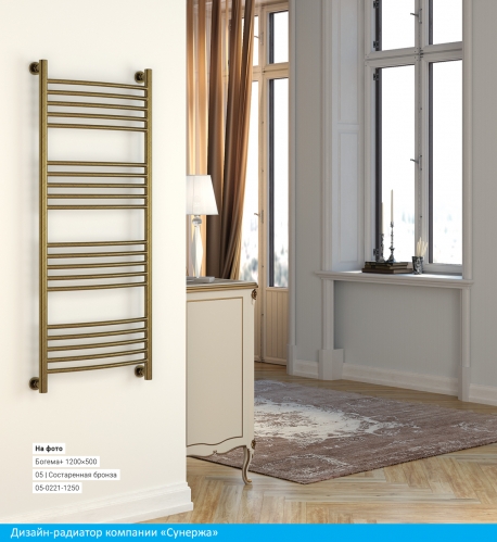 Полотенцесушитель Богема+ 1000x500 черный хром