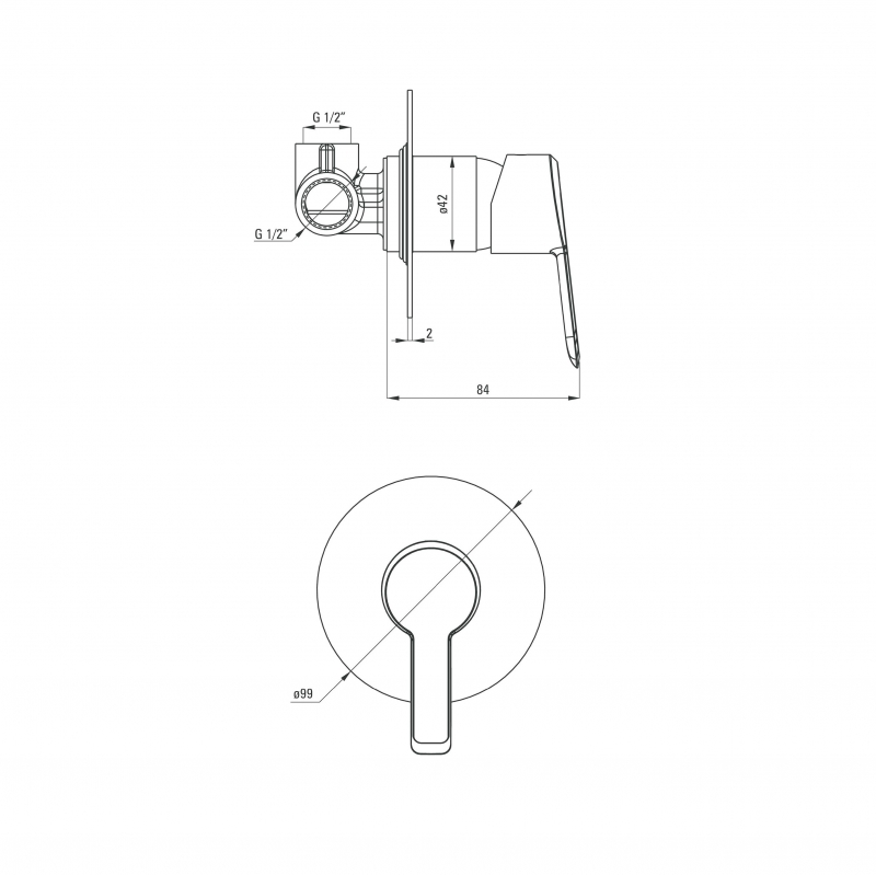 Смеситель для душа скрытого монтажа Deante Arnika