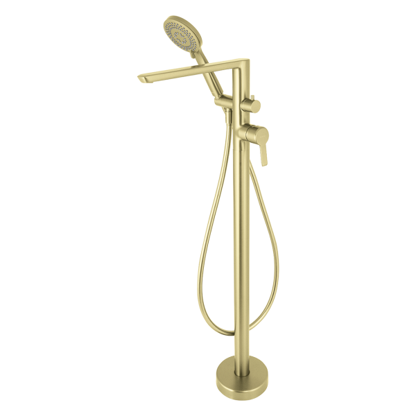 Deante Arnika Gold Смеситель напольный для отдельностоящей ванны с душевым набором
