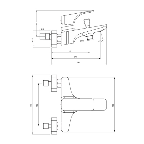 Смеситель для ванны Deante Hiacynt, черный