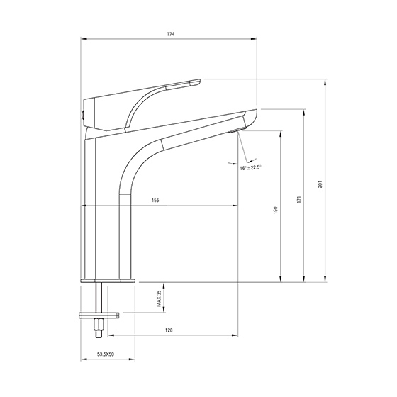 Смеситель для раковины черный Deante Hiacynt 