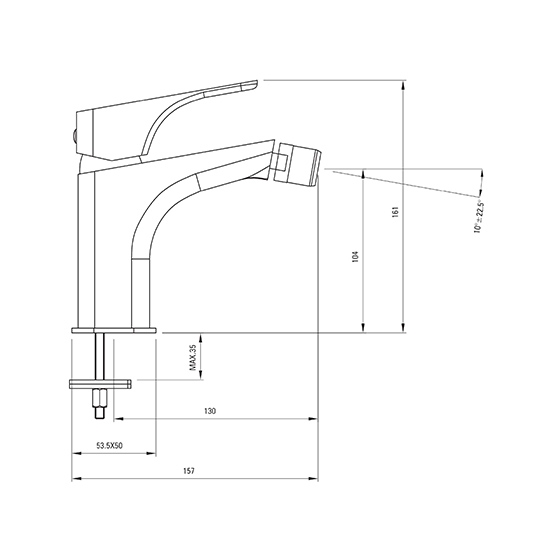 Смеситель для биде Deante Hiacynt, черный