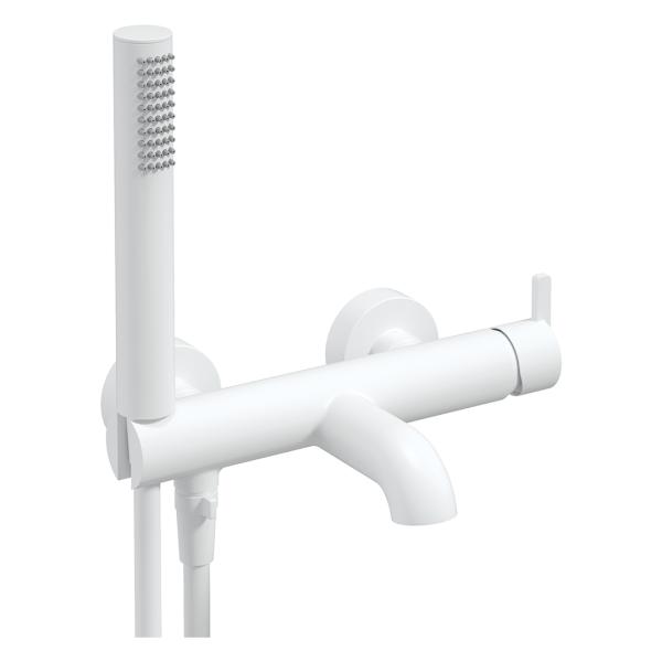 Deante Silia Bianco Смеситель для ванны с душевым набором, белый