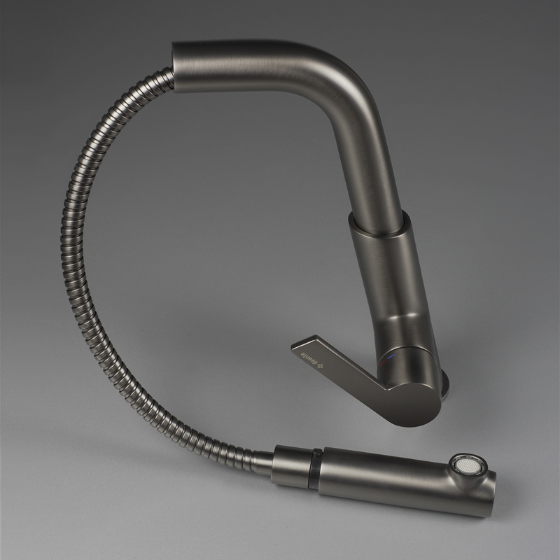 Deante Silia Смеситель для мойки с выдвижным изливом, графит