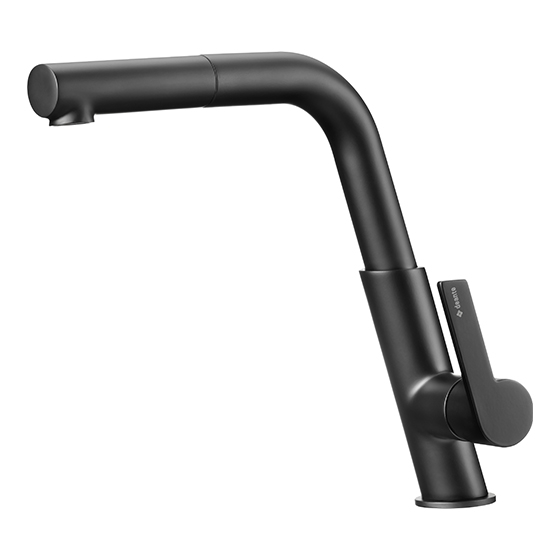 Deante Silia Смеситель для мойки с выдвижным изливом, черный матовый